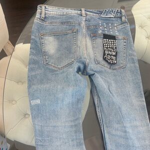 Ksubi Light Blue Washed Men's Jeans with Patch Detail